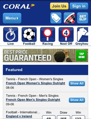 Coral Mobile Bookmakers